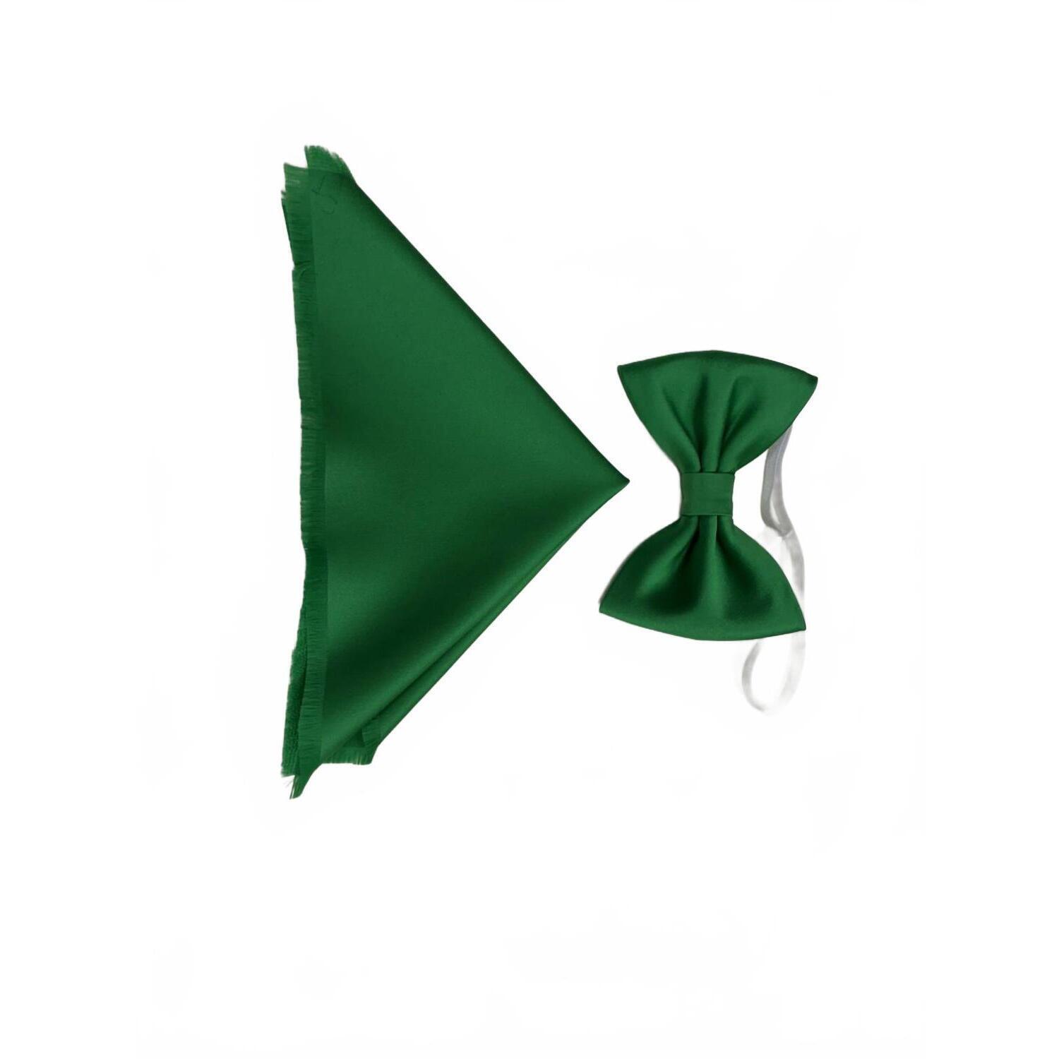 New Quiet Luxury Men's Bow Tie And Pocket Piece In Green